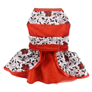 Holiday Dog Harness Dress - Holly