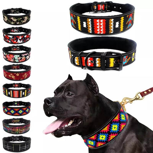 Fun Cultural Pattern Reflective Dog Collar