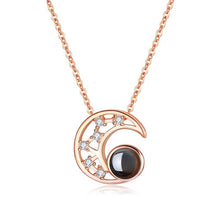 Load image into Gallery viewer, Personalized Crescent Moon Projection Necklace