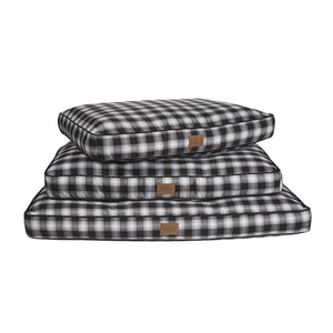 Charcoal Ombre Plaid Dog Bed