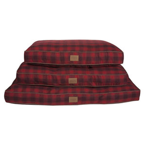 Red Ombre Plaid Dog Bed