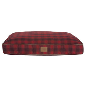 Red Ombre Plaid Dog Bed