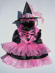 Witch Dog Costume - Shiny Pink