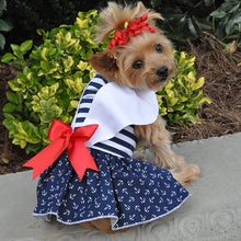 Load image into Gallery viewer, Nautical Dog Dress with Matching Leash