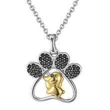 Load image into Gallery viewer, CZ Paw &amp; Dog Charm Necklace