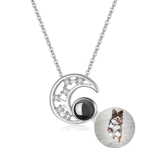 Personalized Crescent Moon Projection Necklace