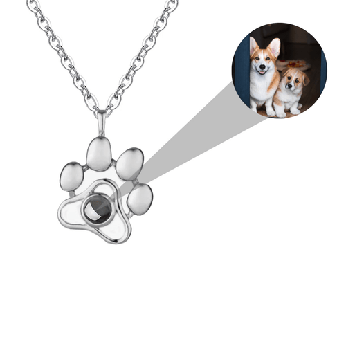 Personalized Paw Projection Necklace