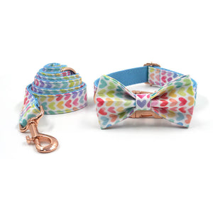 Colorful Sweetheart Dog Collar & Leash