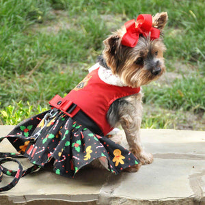 Holiday Gingerbread Dog Harness Dress