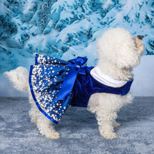 Load image into Gallery viewer, Holiday Dog Harness Dress - Snowflakes