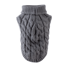 Load image into Gallery viewer, Classic Cable Knit Turtleneck Dog Sweater