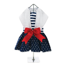 Load image into Gallery viewer, Nautical Dog Dress with Matching Leash