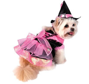 Witch Dog Costume - Shiny Pink